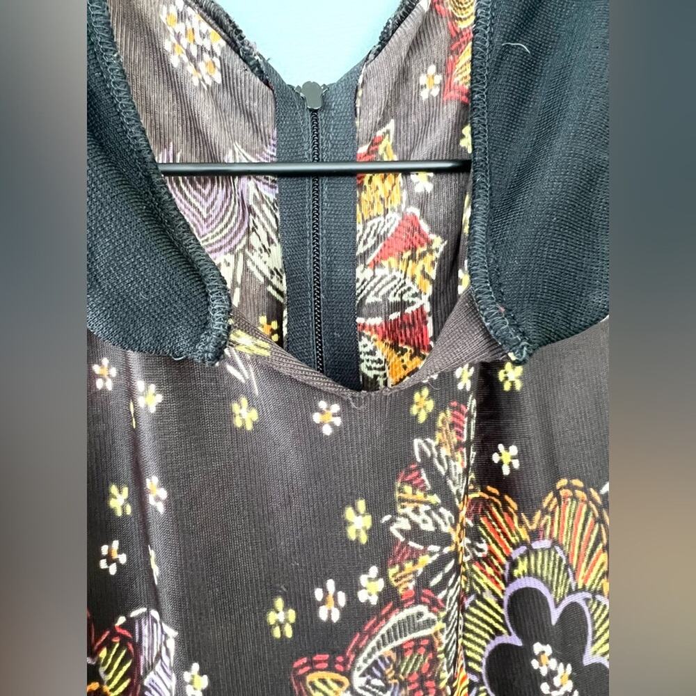 Vintage wide leg paisley jumpsuit 60s 70s brown Peter Pan collar S fall RARE - Picture 4 of 12